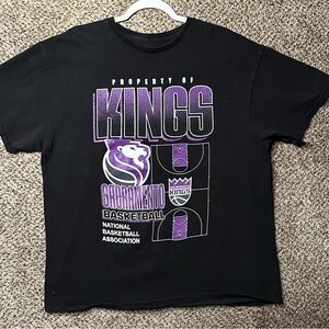Sacramento Kings Black & Purple Graphic T-Shirt